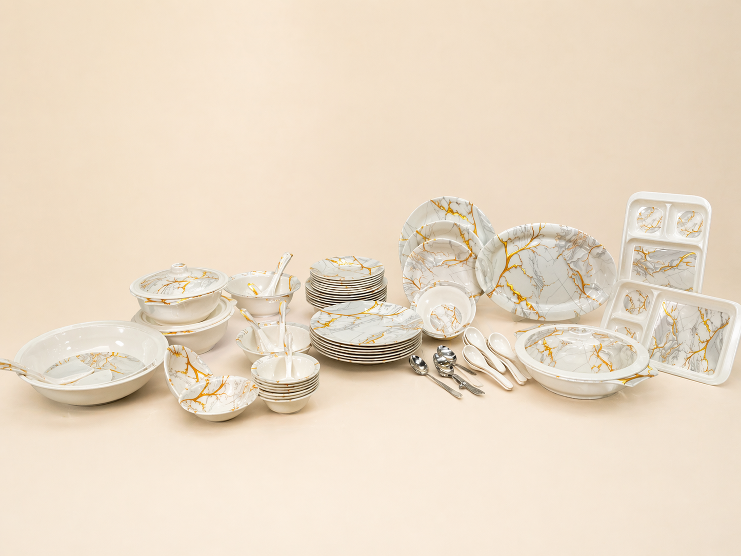 77-Piece Premium Melamine Dinner Set