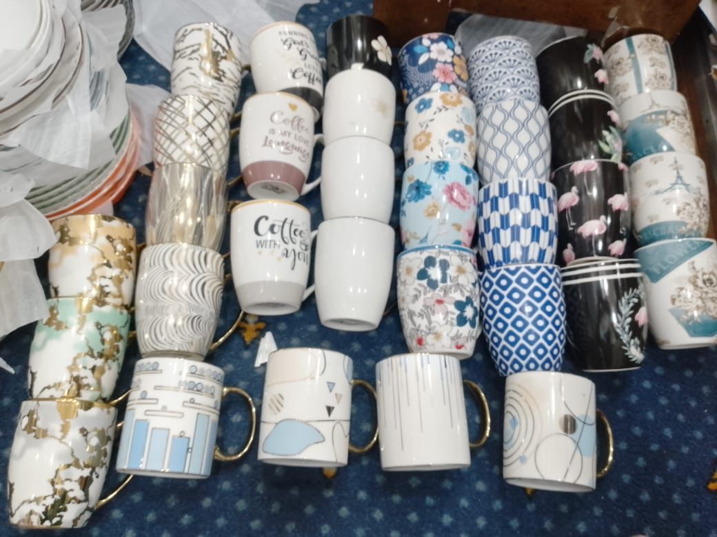 Exquisite variety of mugs.