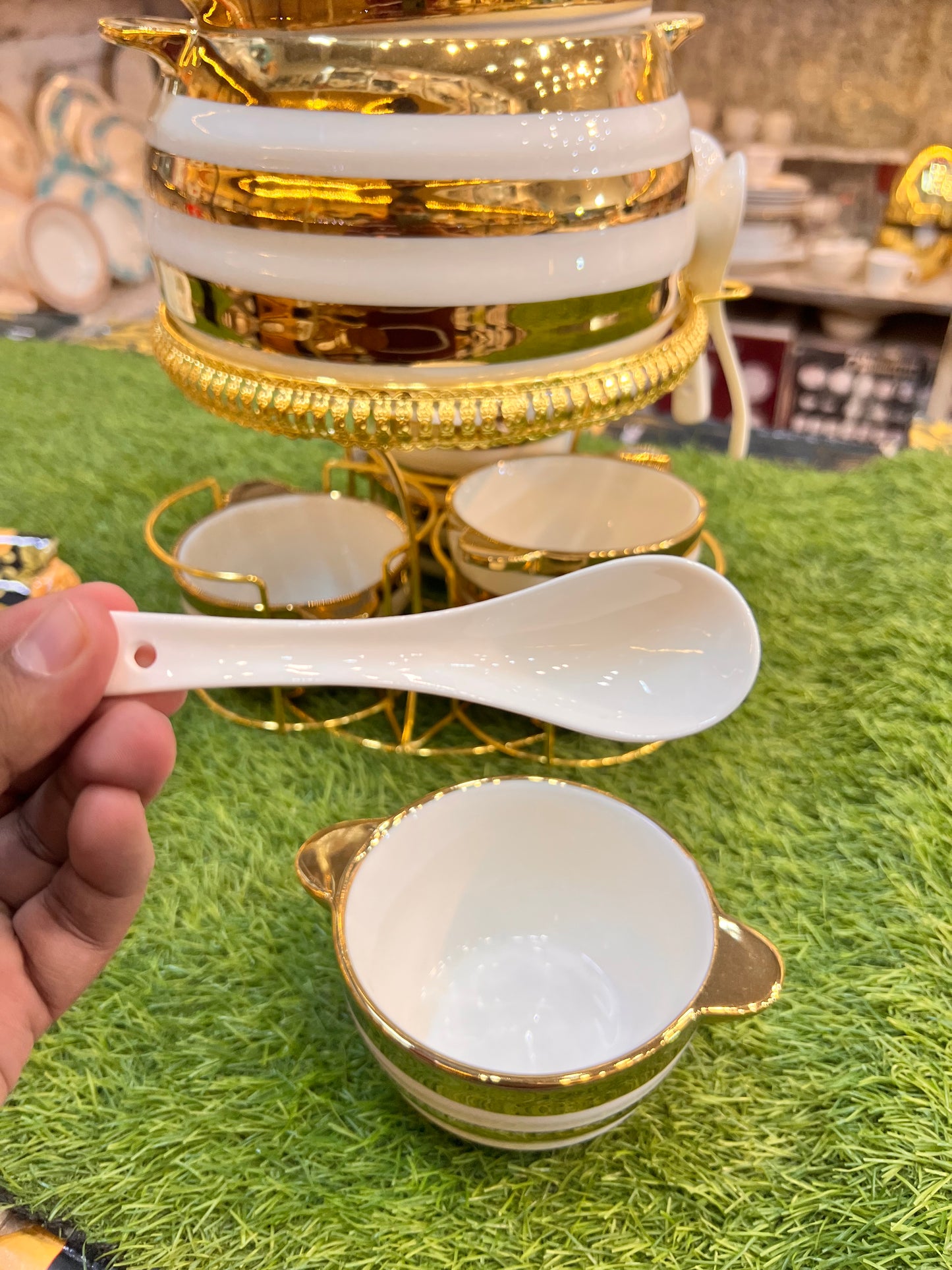 14 piece Luxury Soup set with stand.