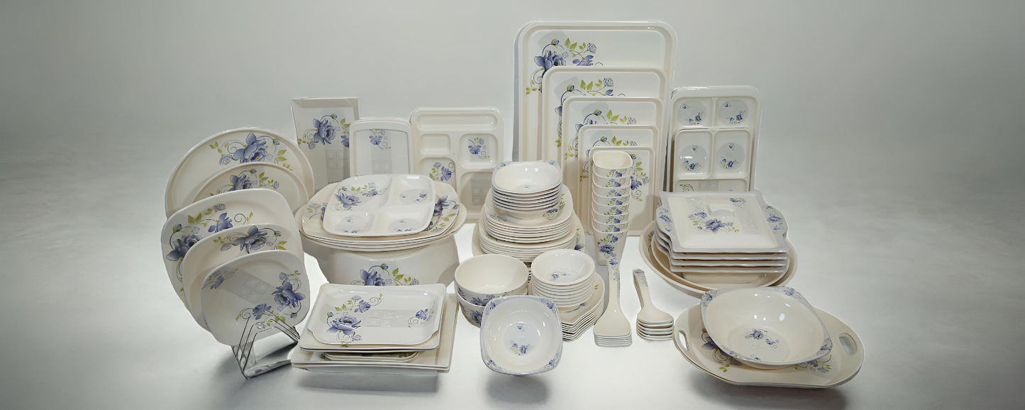 Simple white box packed Melamine dinnerset