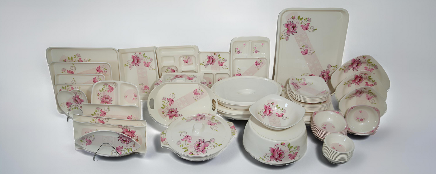 Pink Floral Melamine Dinnerset
