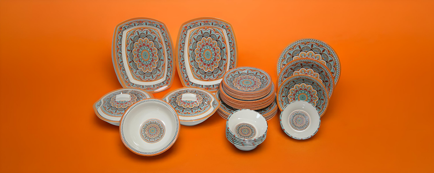 Classical Sindhi texture Melamine dinner set.