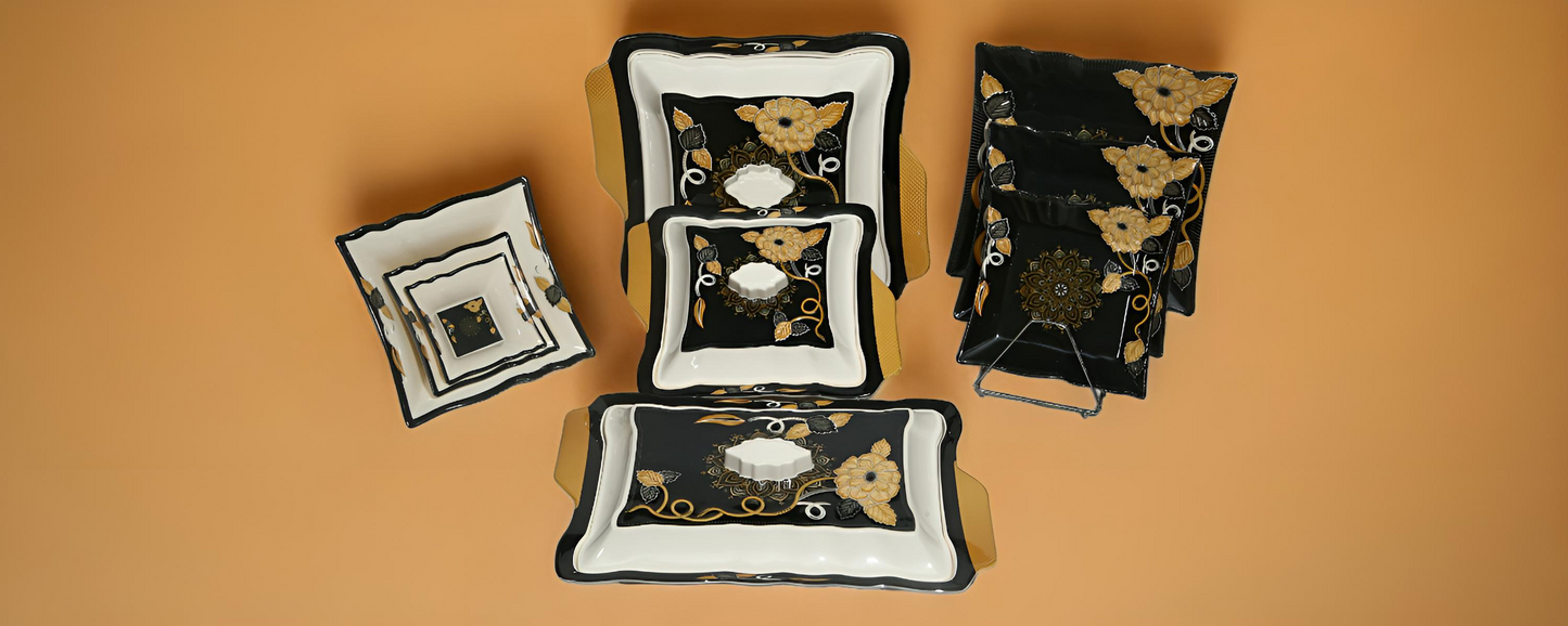 72 pieces melamine dinner set with elegant design
