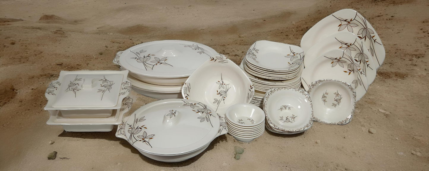 Dinnerset Melamine Brown tone flower