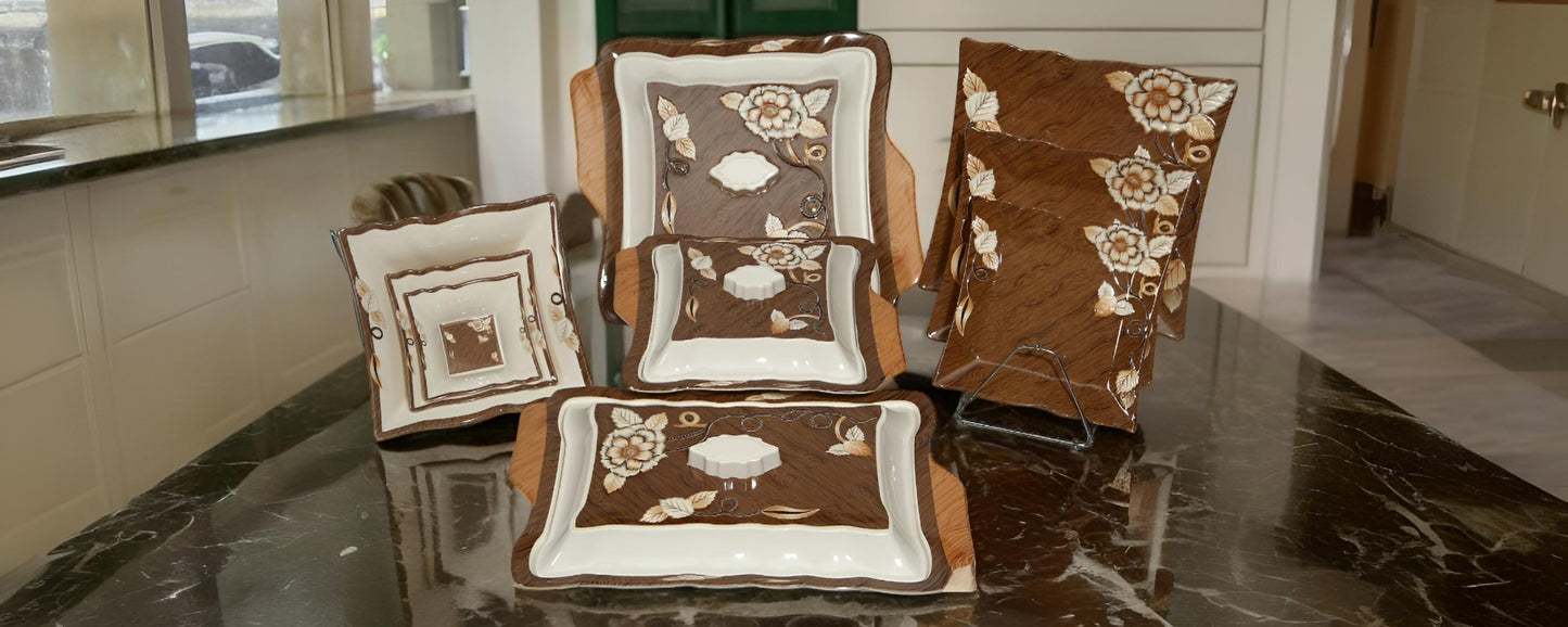 Sophisticated 72 pieces box packed red and brown