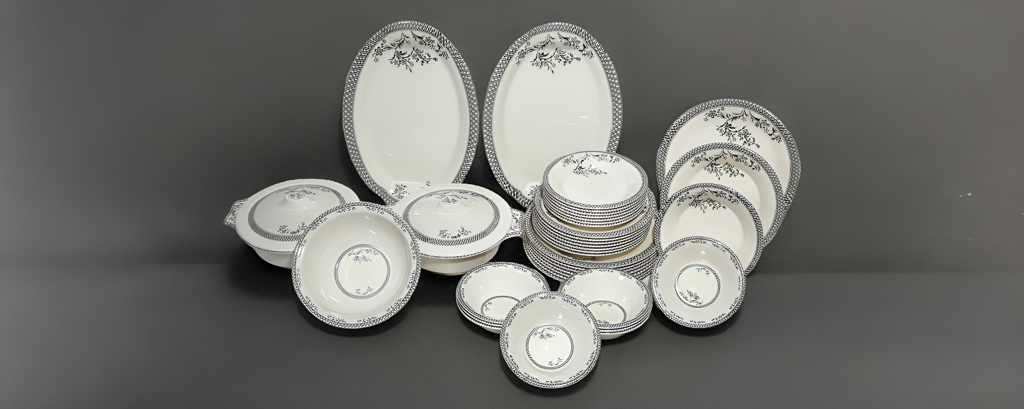 Dinner Set Melamine Grey Tone