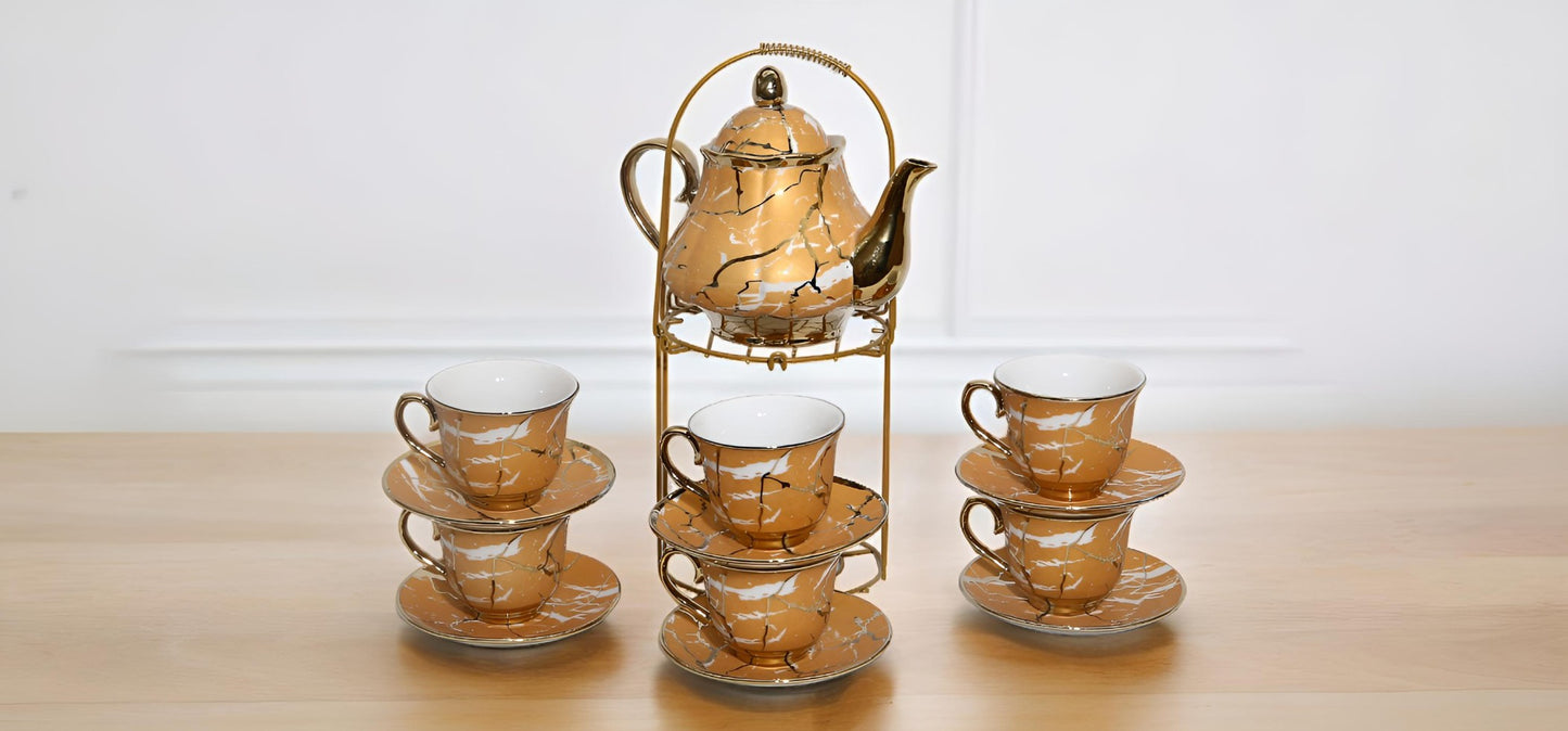 Coffee set with stand.