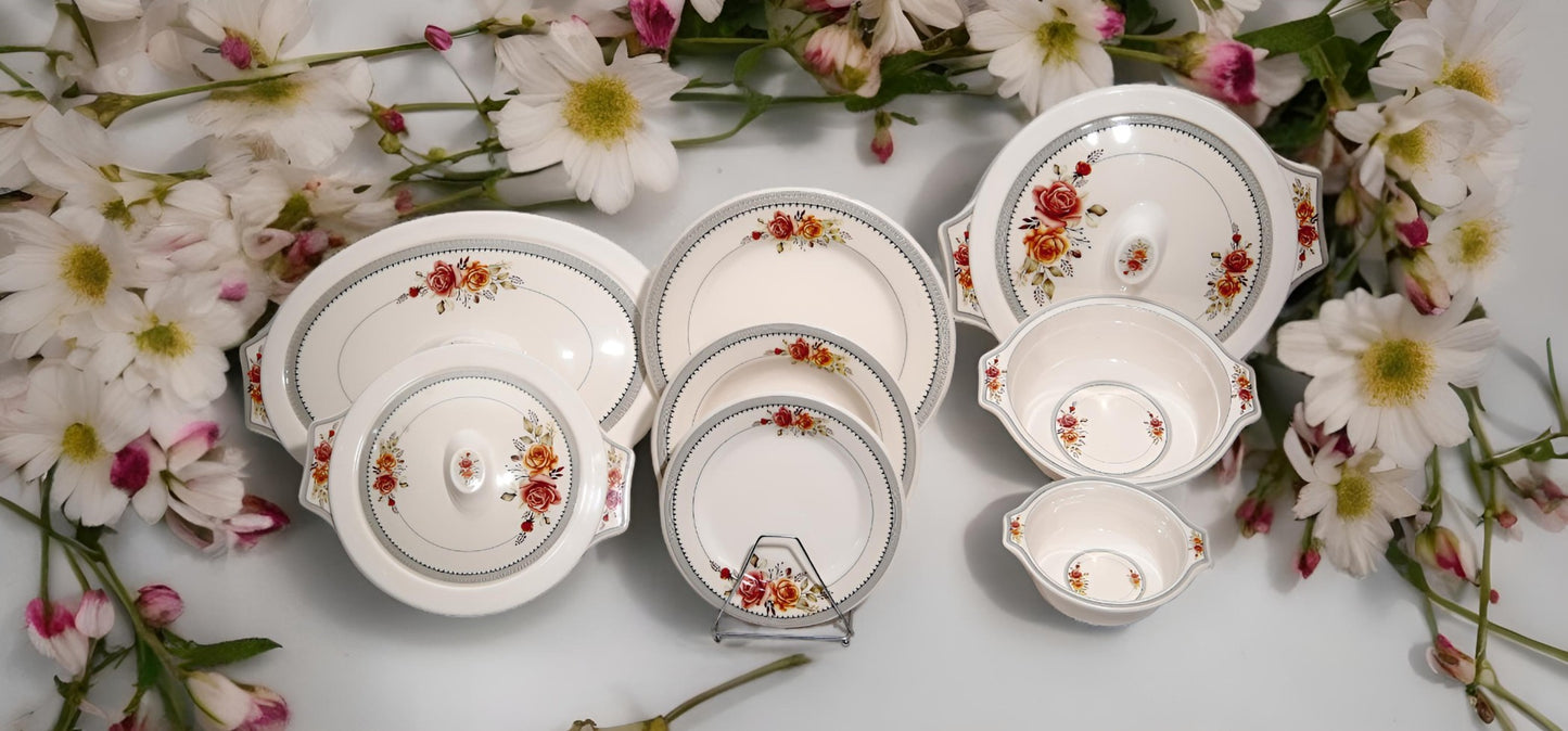 Flower design 64 pieces box packed dinner set..
