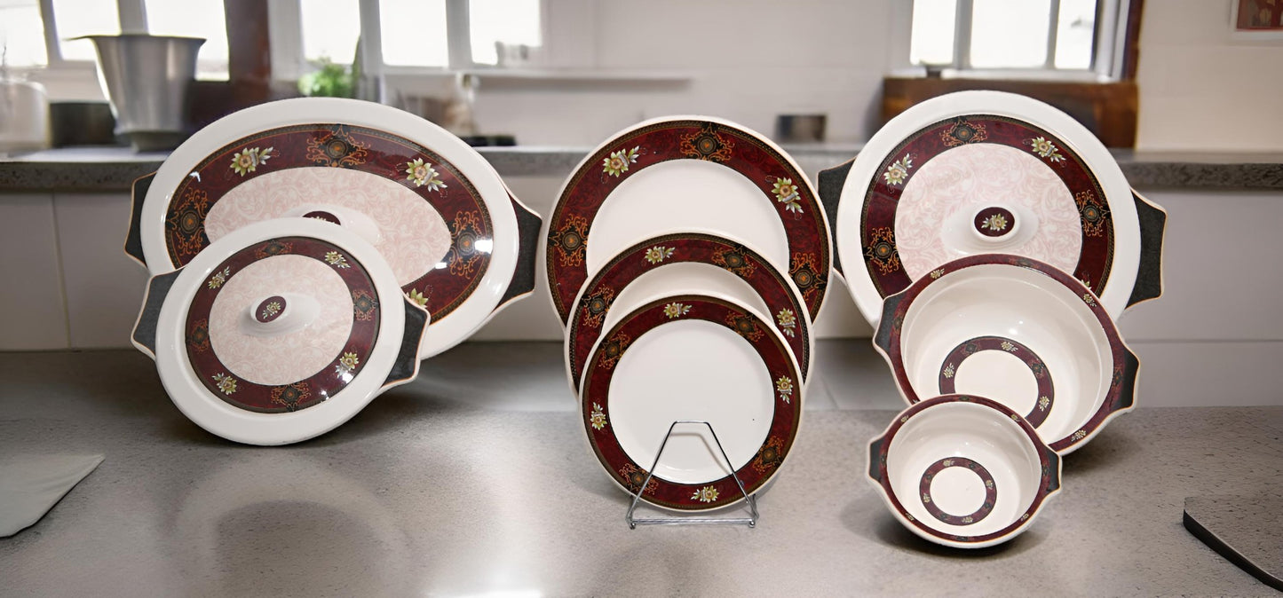 Round shaped Heavy weight Double Polished Dinnerset 64 Pieces