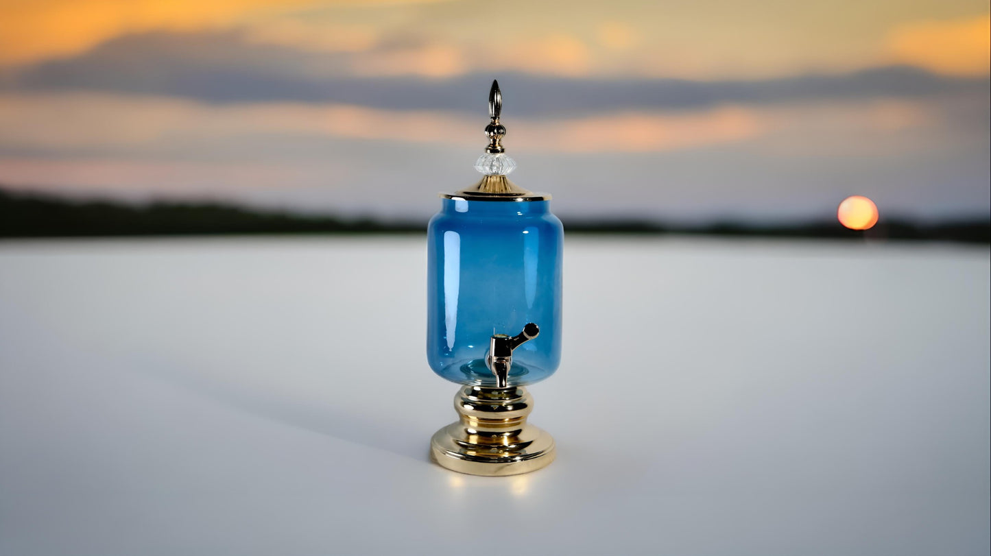 Blue Water Glass Dispenser.