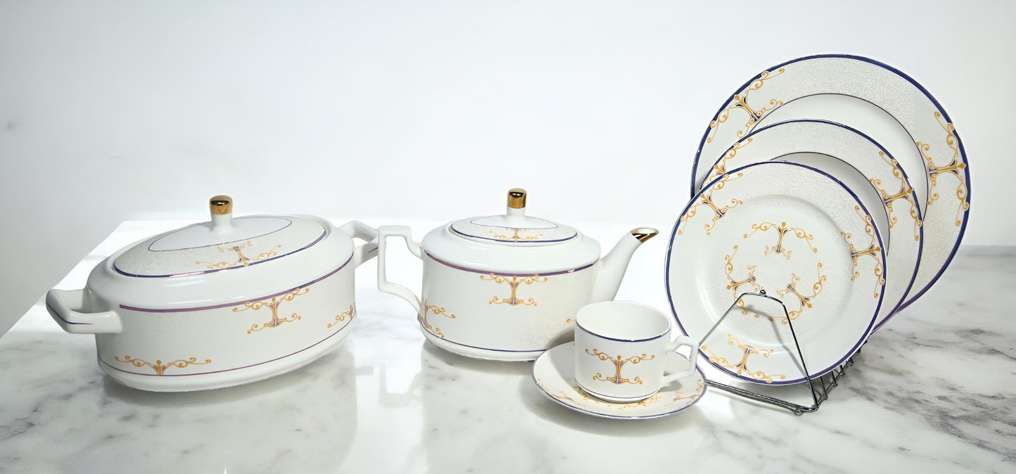 Fine bone china dinnerset 8 person serving 61 pc