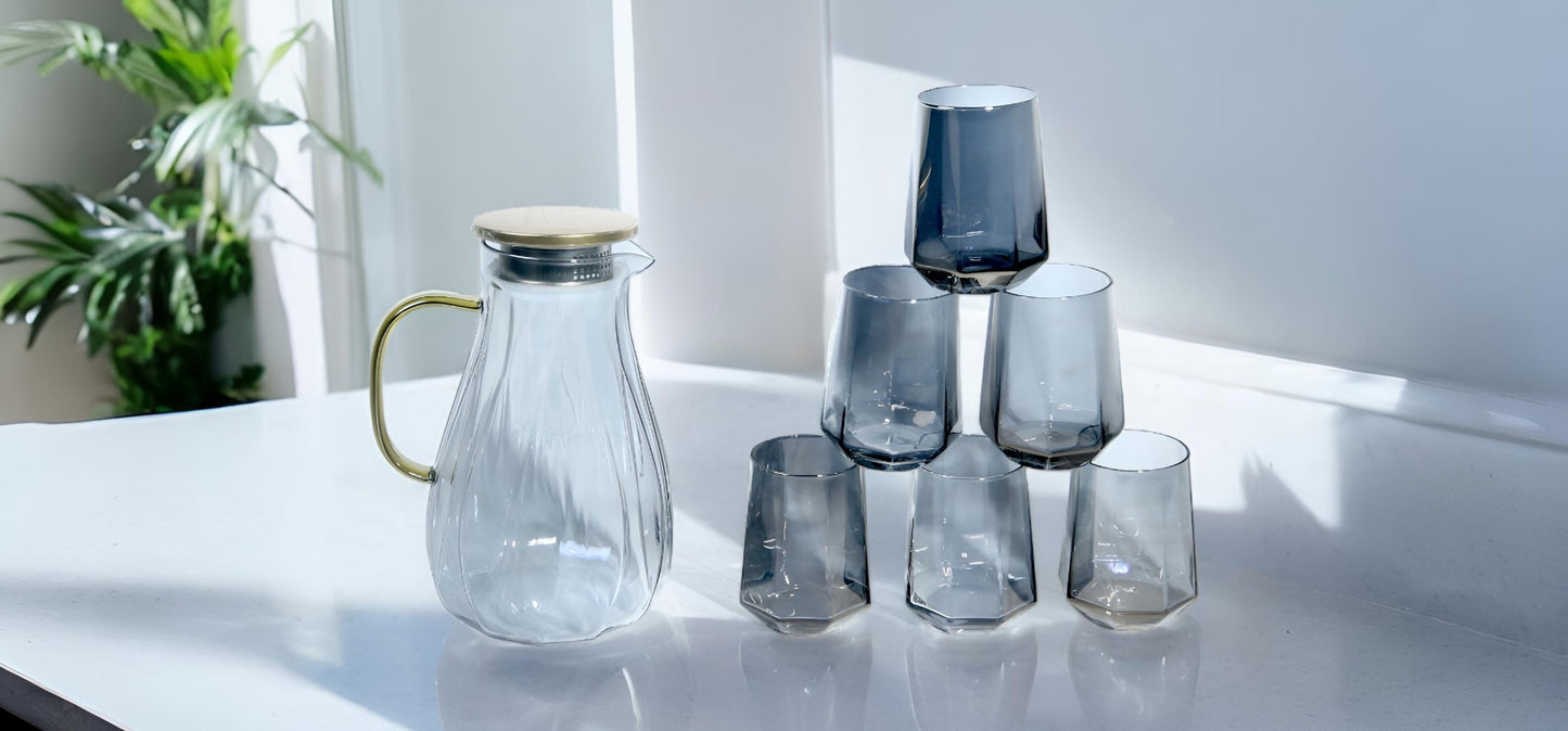 Water set with jug and glass.
