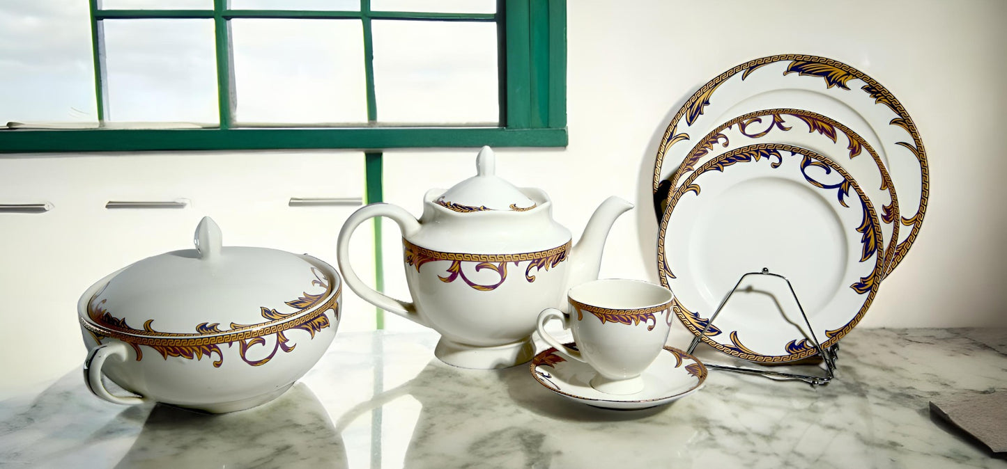 Fine bone china dinnerset - 61 pc - 8 person