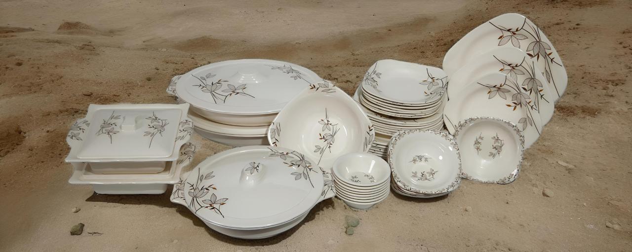 Dinnerset Melamine Brown tone flower