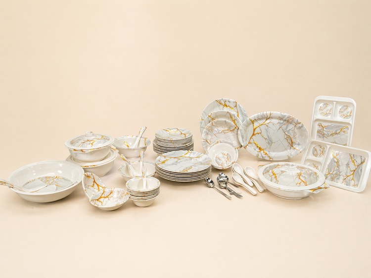 77-Piece Premium Melamine Dinner Set