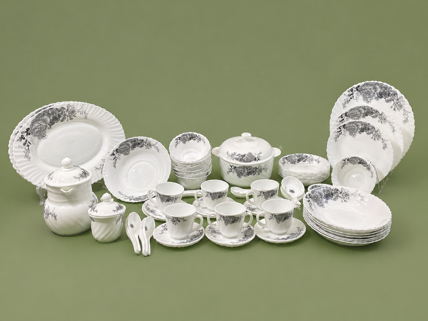 72-Piece Marble Design Dinner Set – 8 Person Serving (Elegant Collection)
