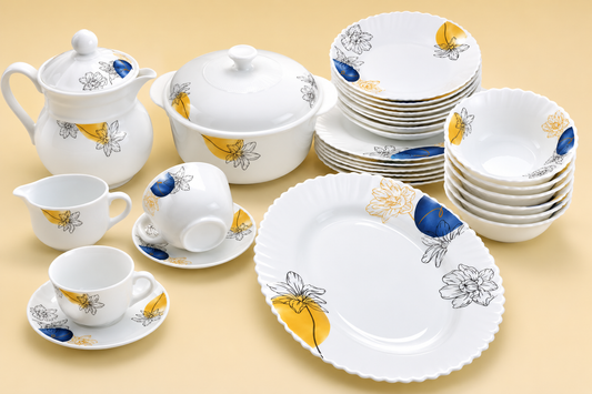OceanKaka 72 PCS Marble Dinner Set