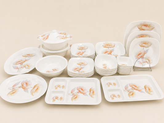 OceanKaka Premium 49 PCS Melamine Dinner Set – 8 Person Serving