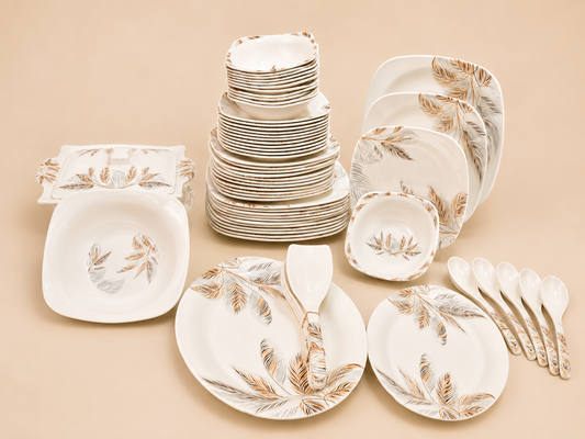 OceanKaka Premium 60 PCS Melamine Dinner Set – 12 Person Serving | Luxury Tableware Collection