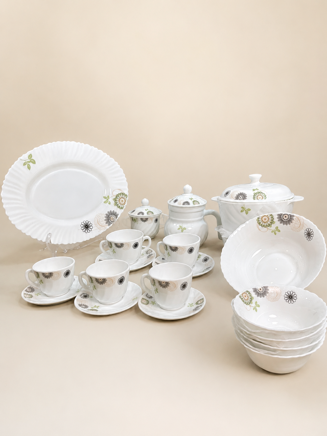 Premium 72 PCS Marble Dinner Set – 8 Person Serving