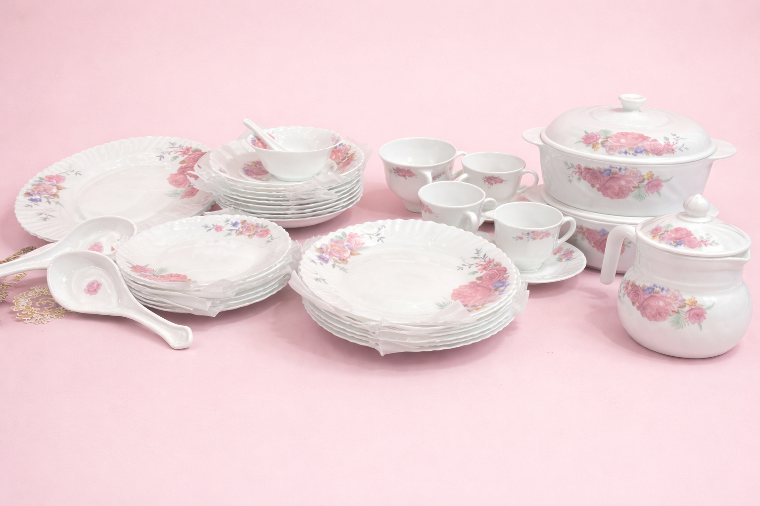 Blossom Rose 72-PCs Premium Dinner Set