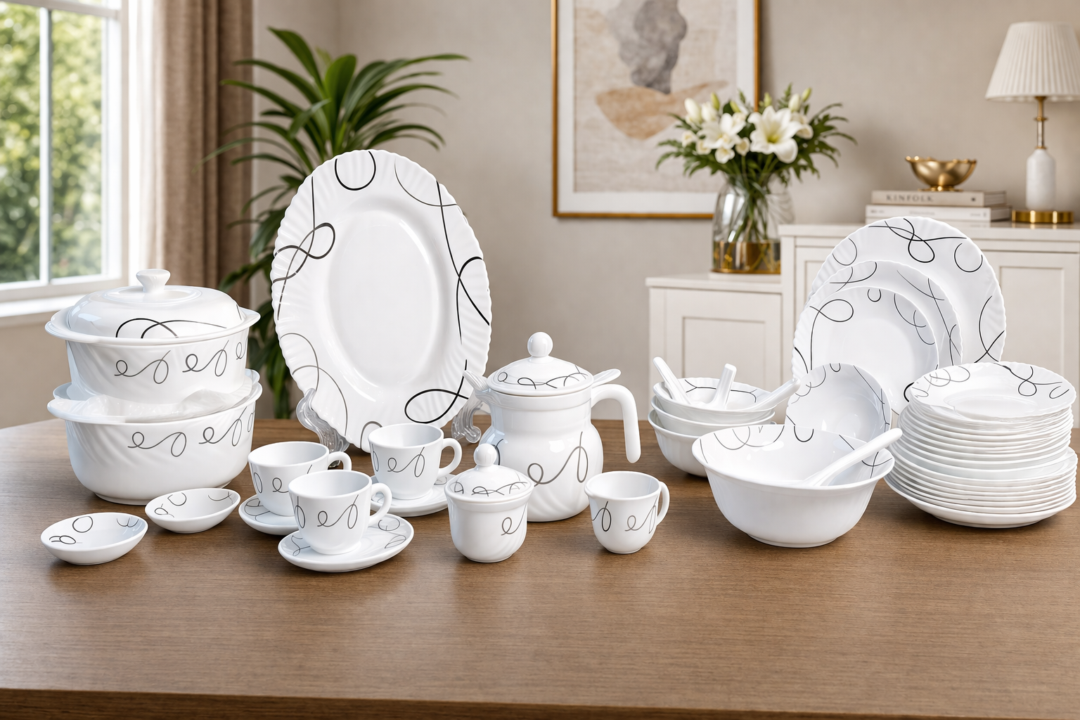 Luxury Marble 72-Pcs Dinner Set