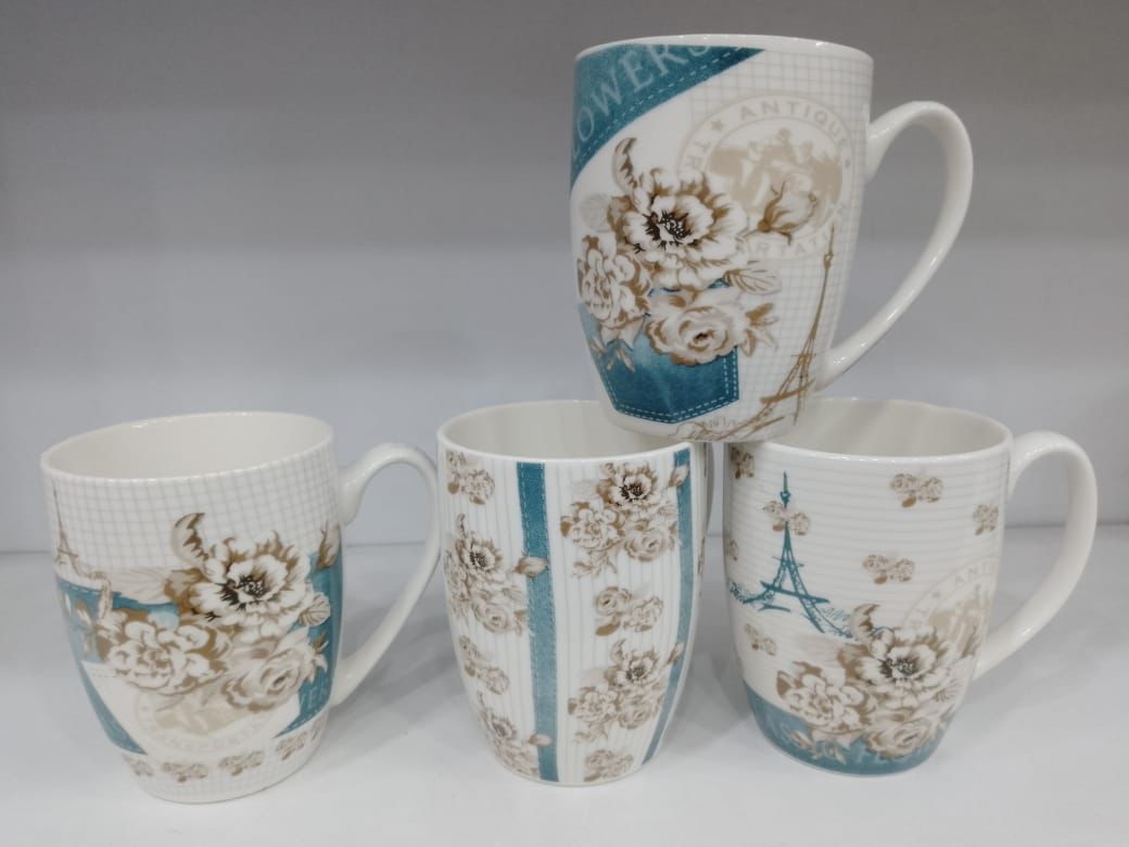 White Tea cups with beautiful textures.