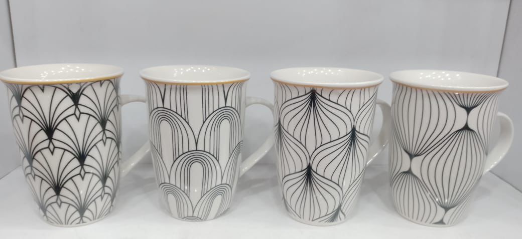 White Tea cups with beautiful textures.