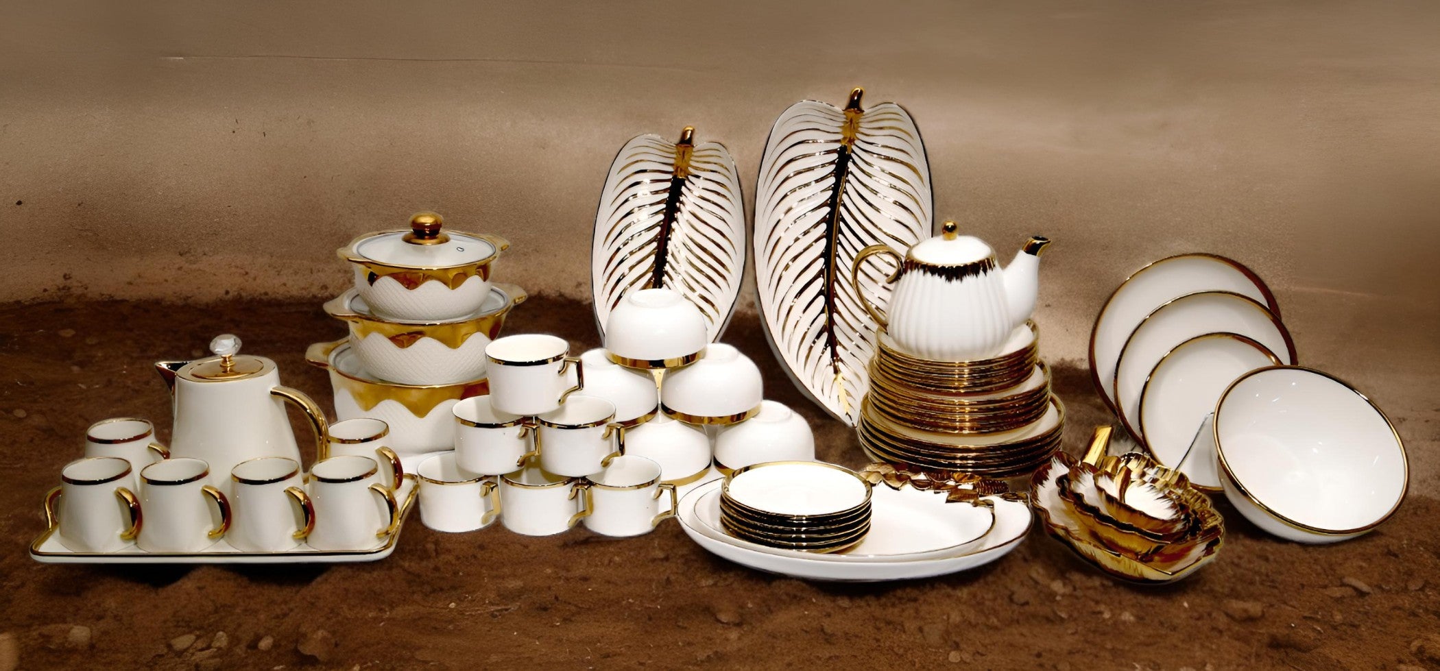 Elegant Ceramic Dinner Set Ocean kaka Melamine