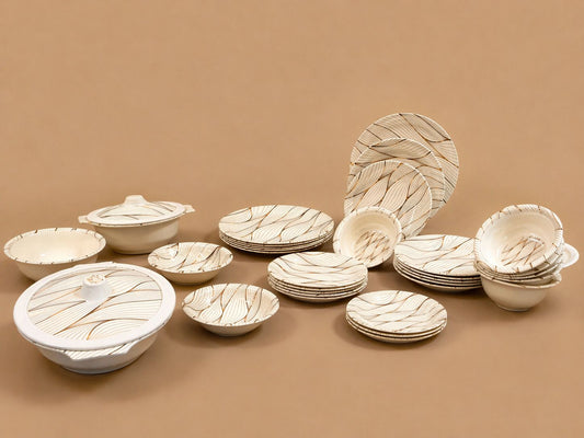 Serene Leaf Dinner Set – 61 Pieces