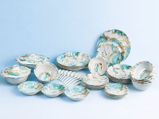 Blue Vein Dinner set- 61 pieces