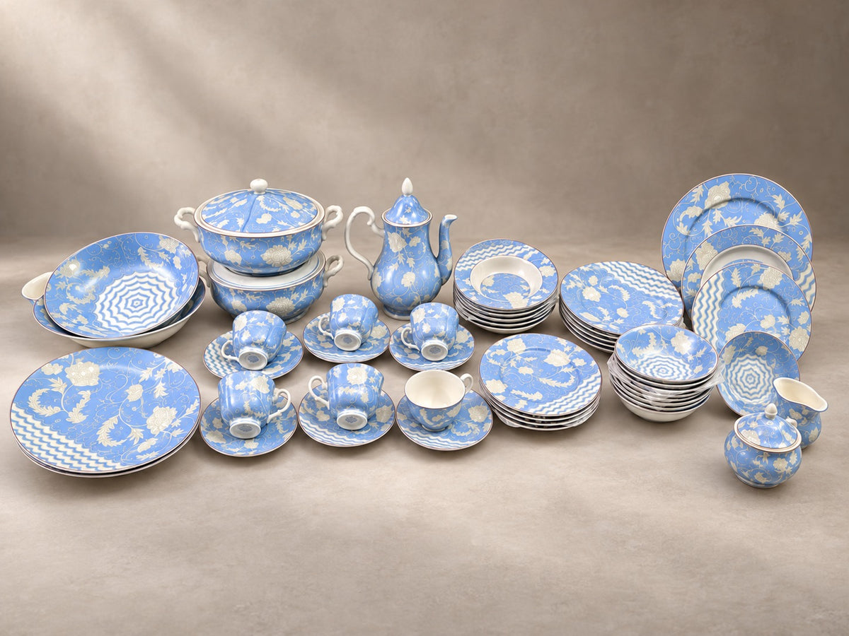 61 PCs Blue Floral Dinner Set – 8 Person Serving